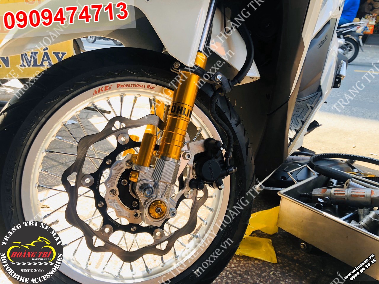 Đĩa KTM lồng nhôm lắp cho xe Vario 2018 150cc